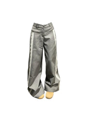 christmas outfit JazzHer Women's Grey Lace Patchwork Pants Y2k Vintage Harajuku Casual Fashion Pants 90s Aesthetic High Waist Trousers 2000s Clothes 2025