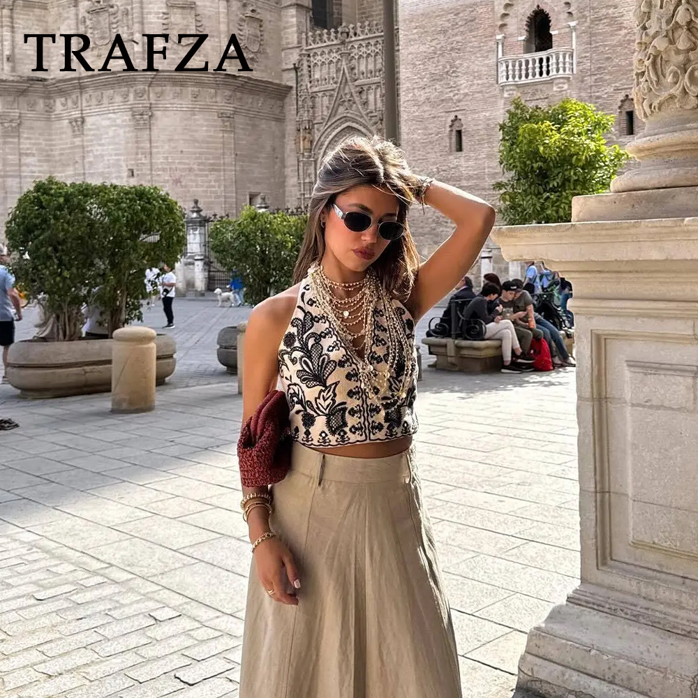 cold weather outfits JazzHer 2024 Spring Summer Cotton linen Embroidery Women Suits Fashion Streetwear V Neck Floral Vests+Chic Mini Pencil Skirts