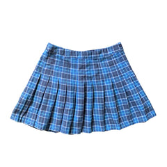 JazzHer Y2k Summer Women's dress Fashion Academy girls chic and elegant aesthetic women A line mini blue plaid pleated skirt Hot Girl