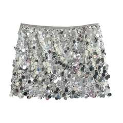 JazzHer Ladies Sequin Mini Skirt Women Sexy Luxury High Waist Skirts Woman Summer Womens Skirts Streetwear Glitter Short Skirt Female