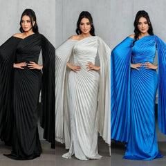 JazzHer Customized Sizes Available Pleat A-line V-neck Long Dresses Bespoke Occasion Dresses Exquisite Modern Style Pastrol Unisex Chine (PRE-ORDER)
