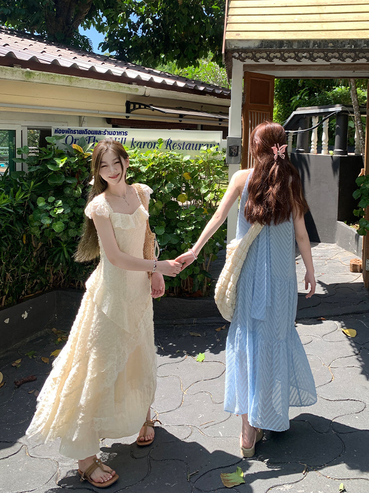 JazzHer 2025 Spring Elegant Vintage Midi Dress Women Casual Even Party Dress Female Outwear Korean Fashio Clothing Retro Y2k Dress Chic
