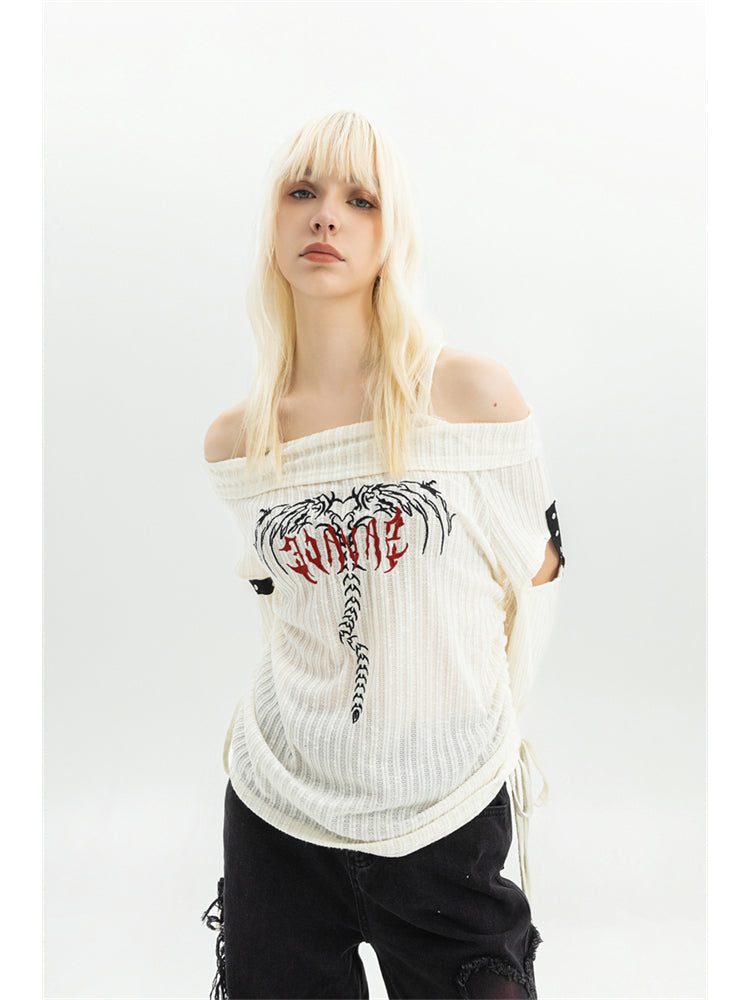 christmas outfit JazzHer Women Print Pullover Knitted Sweater Harajuku Korean Y2k Long Sleeves Oversize Sweaters Jumper Vintage 2000s Clothes 2025 Autumn