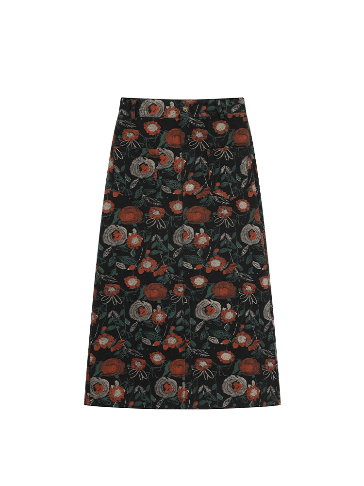 christmas outfit JazzHer Women Y2k A-line Floral Print Skirt Vintage Aesthetic Long Skirt Harajuku Korean Oversize Skirt 2000s Fashion Emo Clothes Summer