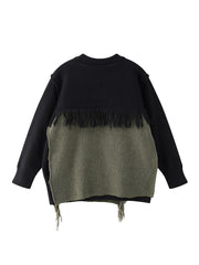 christmas outfit JazzHer Women's Black Gothic Y2k Two-tone Knitted Sweater Harajuku Korean Y2k Long Sleeves Jumper Sweaters Vintage 2000s Clothes Autumn