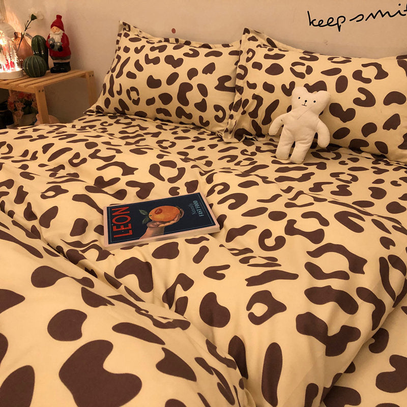 JazzHer Chinese Cute Panda Bedding Set Cartooon Bamboo Pattern Quilt Cover Sheets Full Size For Kids Adults Home Textile Soft Polyester