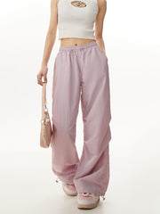 christmas outfit JazzHer Women Pink Baggy Pants Vintage Y2k Parachute Pants Harajuku 90s Aesthetic Oversize Sweatpants High Waist Trousers 2000s Clothes