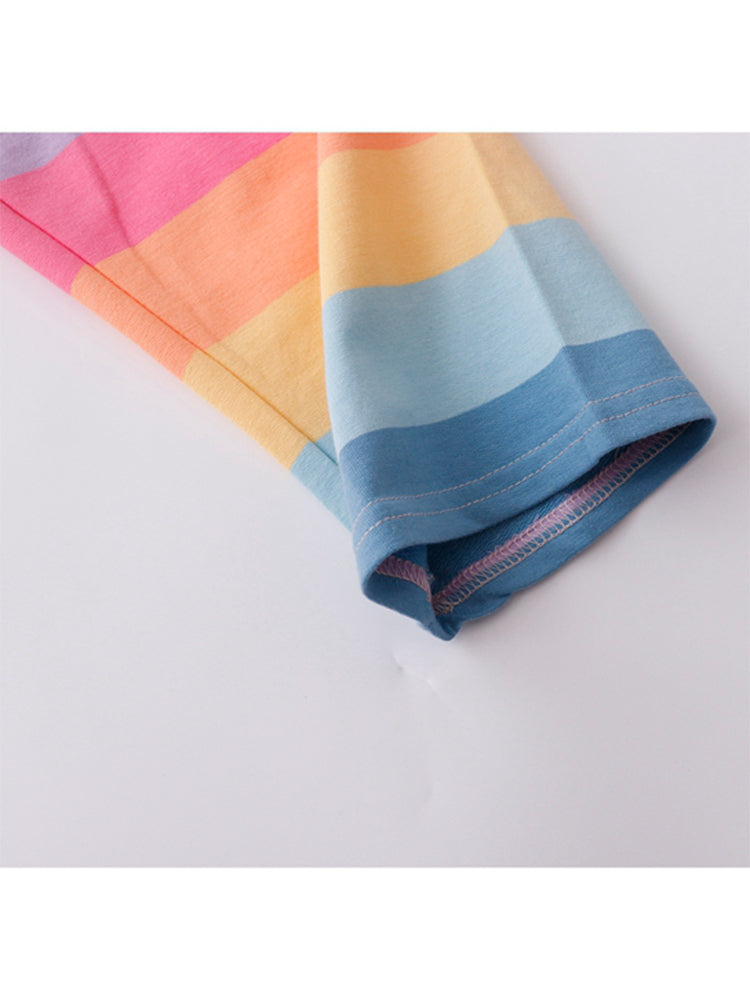 christmas outfit JazzHer Women's Rainbow Striped T-shirt Harajuku Korean Y2k Tee Top Vintage 90s Aesthetic Long Sleeve T-shirt 2000s Fashion Clothes 2025