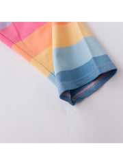 christmas outfit JazzHer Women's Rainbow Striped T-shirt Harajuku Korean Y2k Tee Top Vintage 90s Aesthetic Long Sleeve T-shirt 2000s Fashion Clothes 2025