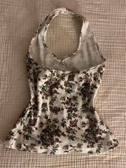 JazzHer Camis Y2k Summer Women Vintage 90s Clothes Flower Button Harajuku Tee Femme Korea Aesthetic Sling Crop Tops Punk Grunge Tank Top