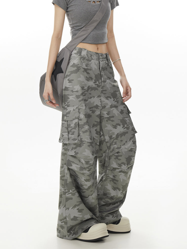 christmas outfit JazzHer Women's Camouflage Cargo Pants Baggy Aesthetic Parachute Pants Harajuku Japanese 2000s Style Y2k Vintage Trousers Trashy Clothes