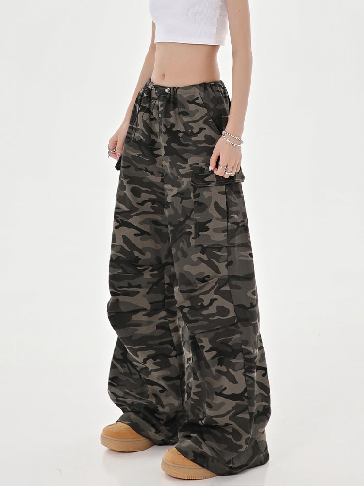 christmas outfit JazzHer Women Camouflage Cargo Pants Y2k 90s Fashion Baggy High Waist Trousers Korean Harajuku Straight Wide Leg Pants Emo 2000s Clothes