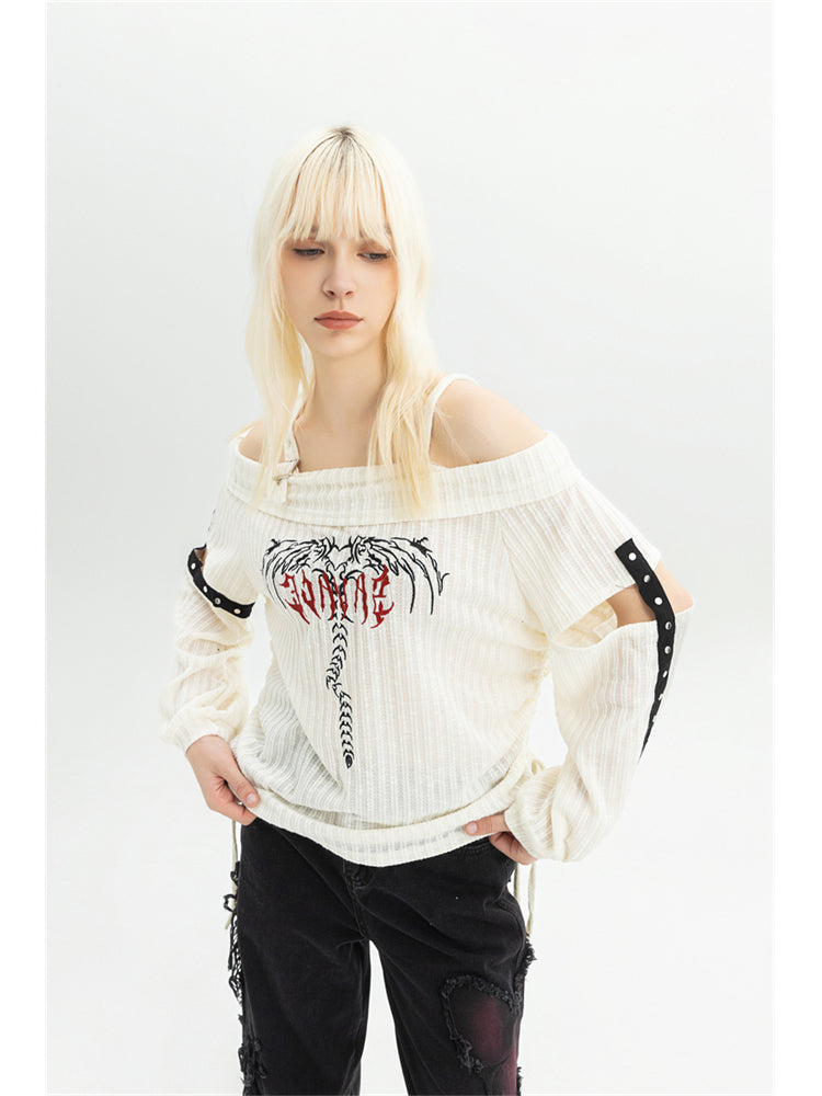 christmas outfit JazzHer Women Print Pullover Knitted Sweater Harajuku Korean Y2k Long Sleeves Oversize Sweaters Jumper Vintage 2000s Clothes 2025 Autumn