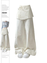 christmas outfit JazzHer Women's Off White Pants Harajuku Streetwear Oversize Parachute Pants Y2k Retro 2000s Aesthetic Vintage Trousers Fashion Clothes