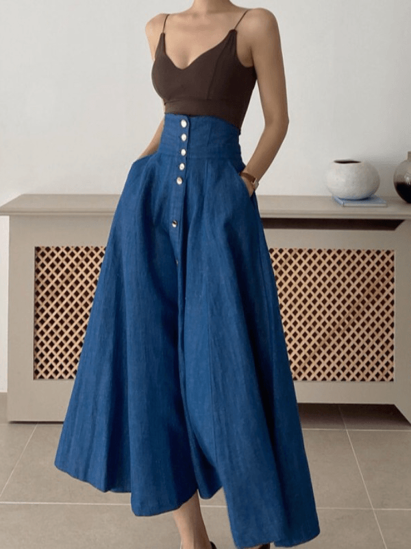 JazzHer Niche V-neck Knitted Camisole & High-waisted Skirt Suits Set