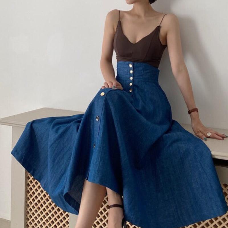 JazzHer Niche V-neck Knitted Camisole & High-waisted Skirt Suits Set