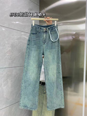 christmas outfit JazzHer Women Blue Baggy Jeans Harajuku Y2k Straight Denim Trousers Vintage Japanese 2000s Style Oversize Jean Pants Trashy Clothes 2025