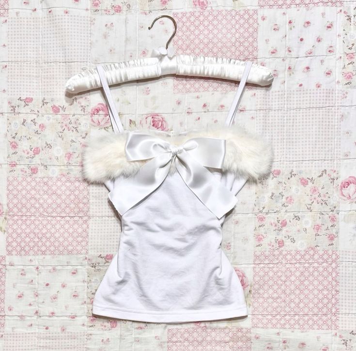JazzHer Aesthetic Y2k Crop Top 2000s Vintage Women T shirt Bow Sweet Harajuku Cute Girl Slim Camis Fur Kawaii Grunge Clothes Tank Tops
