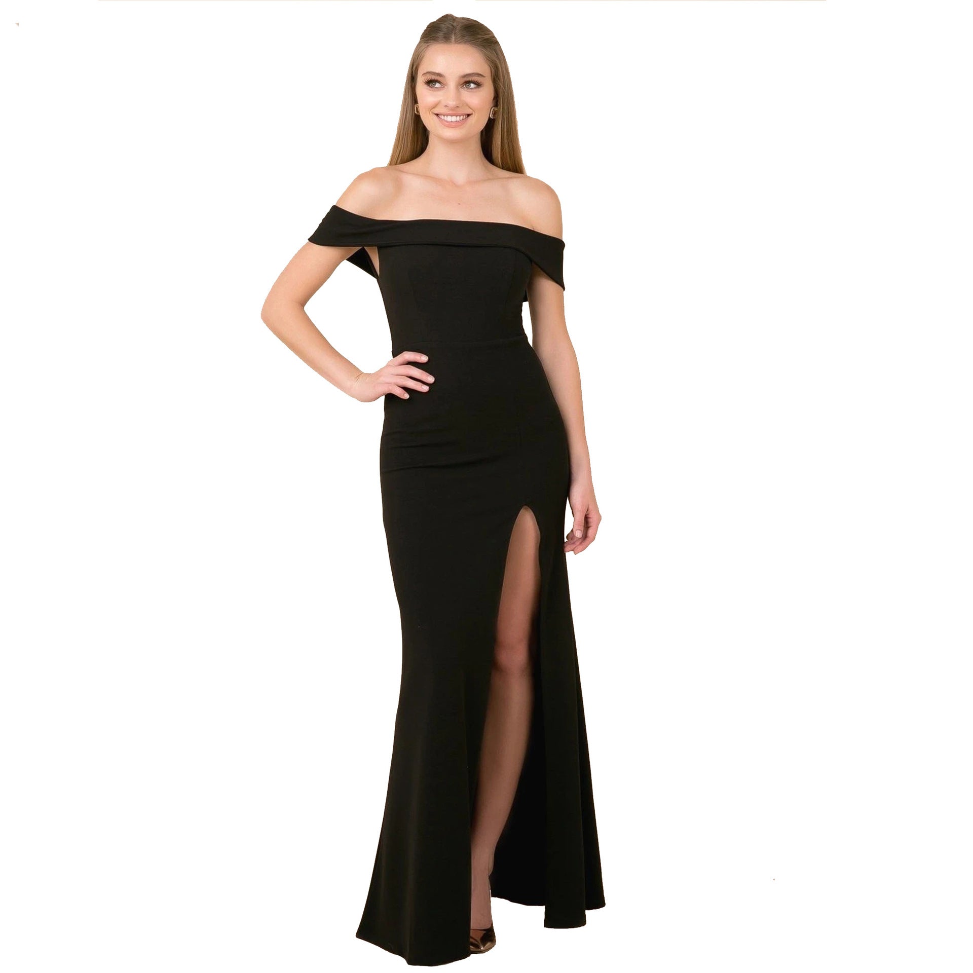 off shoulder  New Summer Dress Women's Party One-Neck Side Slit Evening Dress