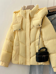 christmas outfit JazzHer Women's Yellow Parka Jacket Overcoat Warm Thicken Coat Korean 90s Vintage Harajuku Turtleneck Padded Jacket Clothes Winter 2025