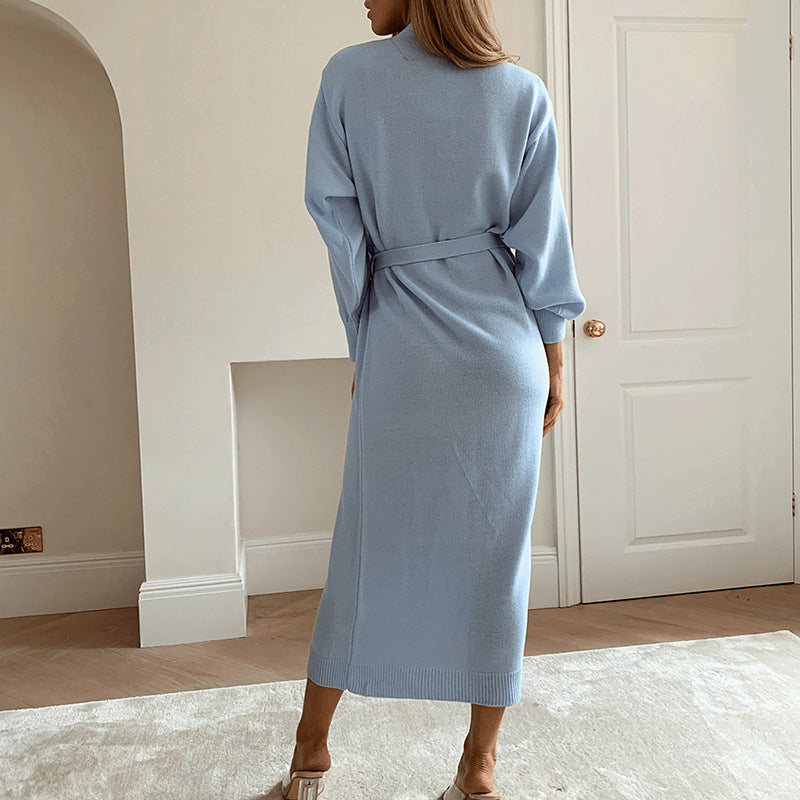 JazzHer 2024 Fall Fashion Women Long Knitted Sweater Dress Autumn