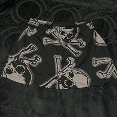 JazzHer Gothic Skirts Women Clothes Skulls Punk Sexy 90s Mini Skirt Hot Girl Streetwear Hip Hop Femme Harajuku Grunge Girl Graphic Skirt