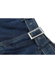 christmas outfit JazzHer Y2k High Waist Denim Mini Pleated Skirts With Belt Women 2025 Summer Fashion Retro A Line Skirt Korean Ins Female Casual Skirts