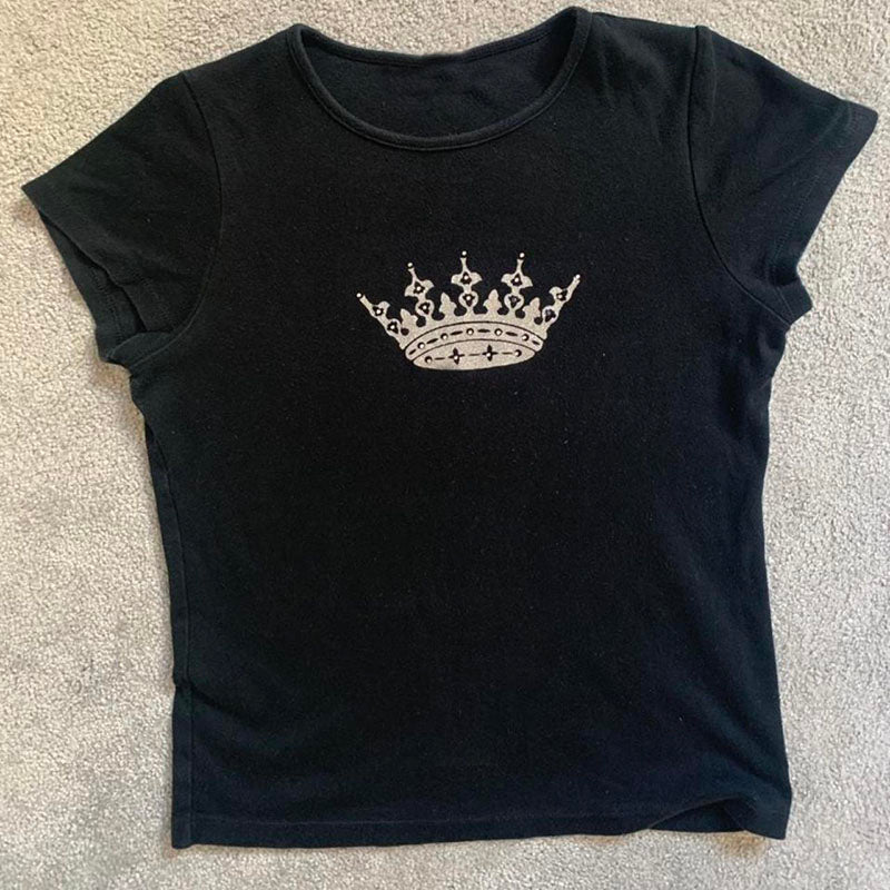 JazzHer 2025 T shirts Grunge 2000s Trashy Harajuku Vintage Aesthetic Short Sleeve Tees Streetwear Women Y2k Clothes Crop Tops Summer