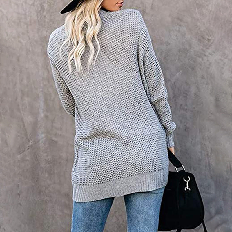 business casual outfits for women Factory Direct Sales Autumn and Winter New Cardigan Women's Curved Placket Knitted Sweater Women