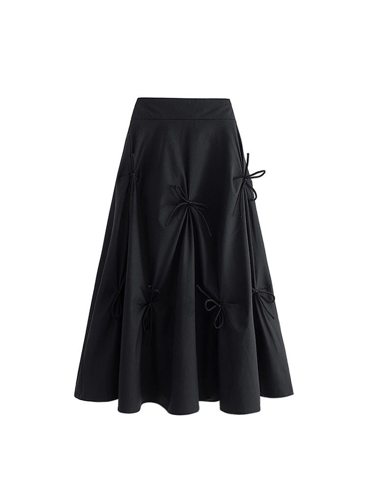 christmas outfit JazzHer Harajuku Pleated Skirts High Waistfor Women High Waisted Skirt Lace Up Bow 2025 Elegant Fashion Skirts Midi Skirt Korean Style