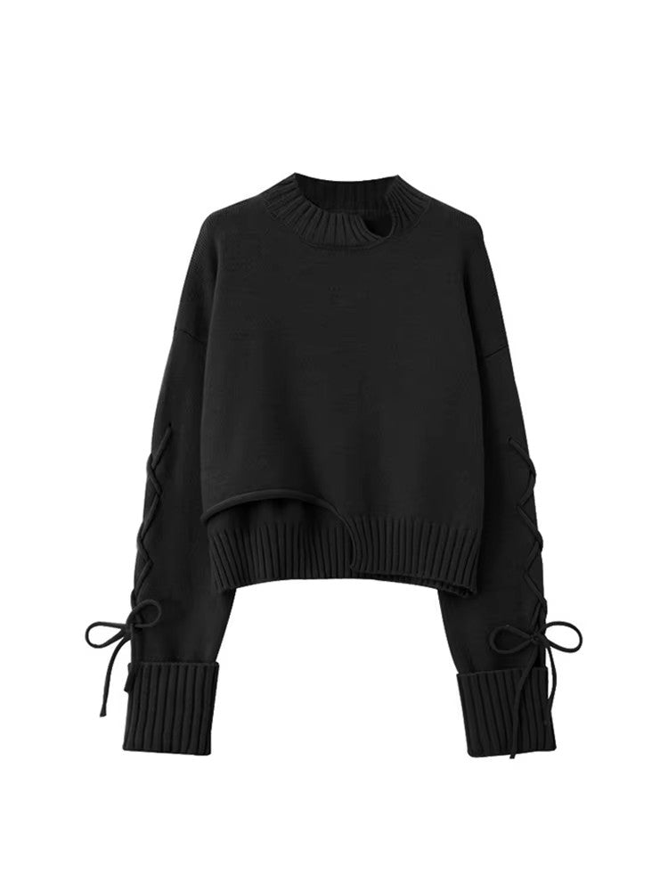 christmas outfit JazzHer Women Vintage Sweater Pullovers O-Neck Casual 2025 Winter Fashion Gothic Harajuku Loose Soft Female Irregular Knitwear Jumper