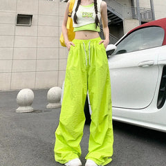 JazzHer Y2K Cargo Pants Women Korean Streetwear Oversize Casual Straight Trousers Ladies Summer Fashion Harajuku Sports Pants New