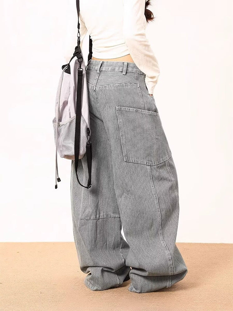 christmas outfit JazzHer Women's Baggy Y2k Cargo Jeans Harajuku Oversize Denim Trousers 90s Vintage Japanese 2000s Style Jean Pants Trashy Clothes 2025