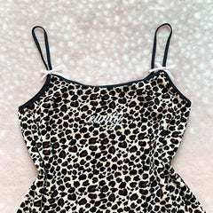 JazzHer Y2K Harajuku Style Fashion Leopard Letter Print Women's Camisole Top Sexy Slim Chic Hot Girls Vintage Crop Top Gothic Streetwear