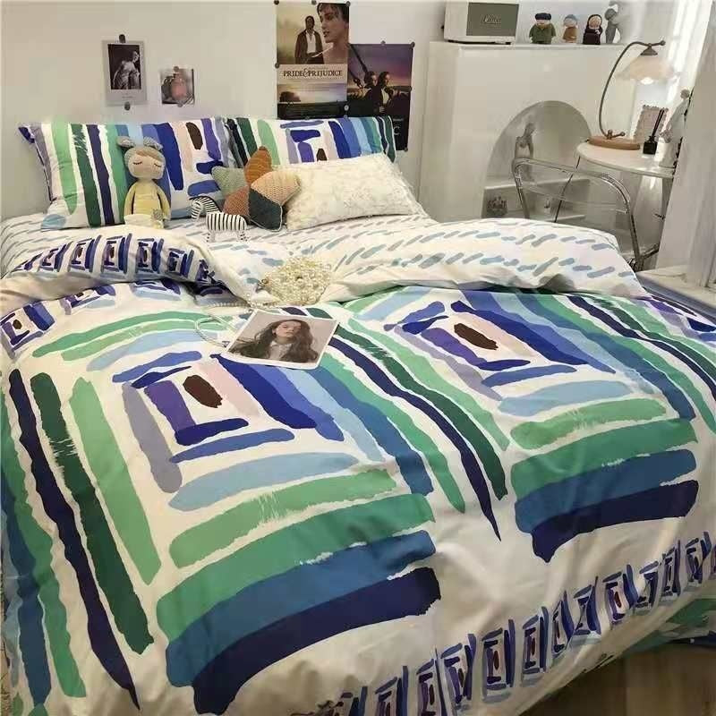 JazzHer European Floral Brushed Home Bedding Set Simple Soft Duvet Cover Set With Sheet Comforter Covers Pillowcases Bed Linen