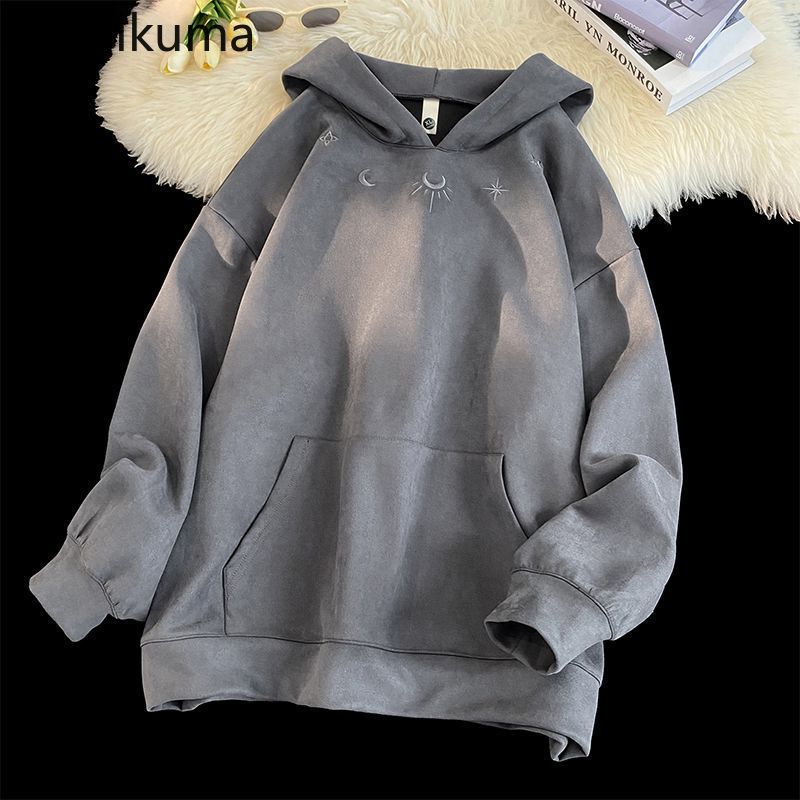 JazzHer Streetwear Hoodies for Women 2025 Ropa Mujer Chic Embroidery Hooded Y2k Tops Casual Thicked Vintage Sweatshirts Korean Clothes