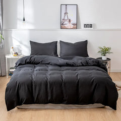 JazzHer Nordic Solid Color Sanding Duvet Cover 220x240 Single Double Queen King Simple Bedding Set Pillowcase Bedclothes (No Bed Sheet)