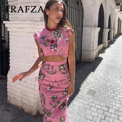 cold weather outfits JazzHer 2024 Spring Summer Sexy Women Print Flower Dresses Fashion Elegant O Neck Slim Hollow Out Pencil Dresses Chic Party Dress