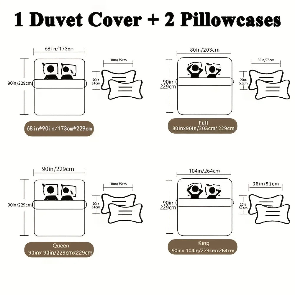 JazzHer 3pcs Fashion Duvet Cover Set, Sunflower Print Bedding Set With Zipper Closure, Soft Comfortable Duvet Cover