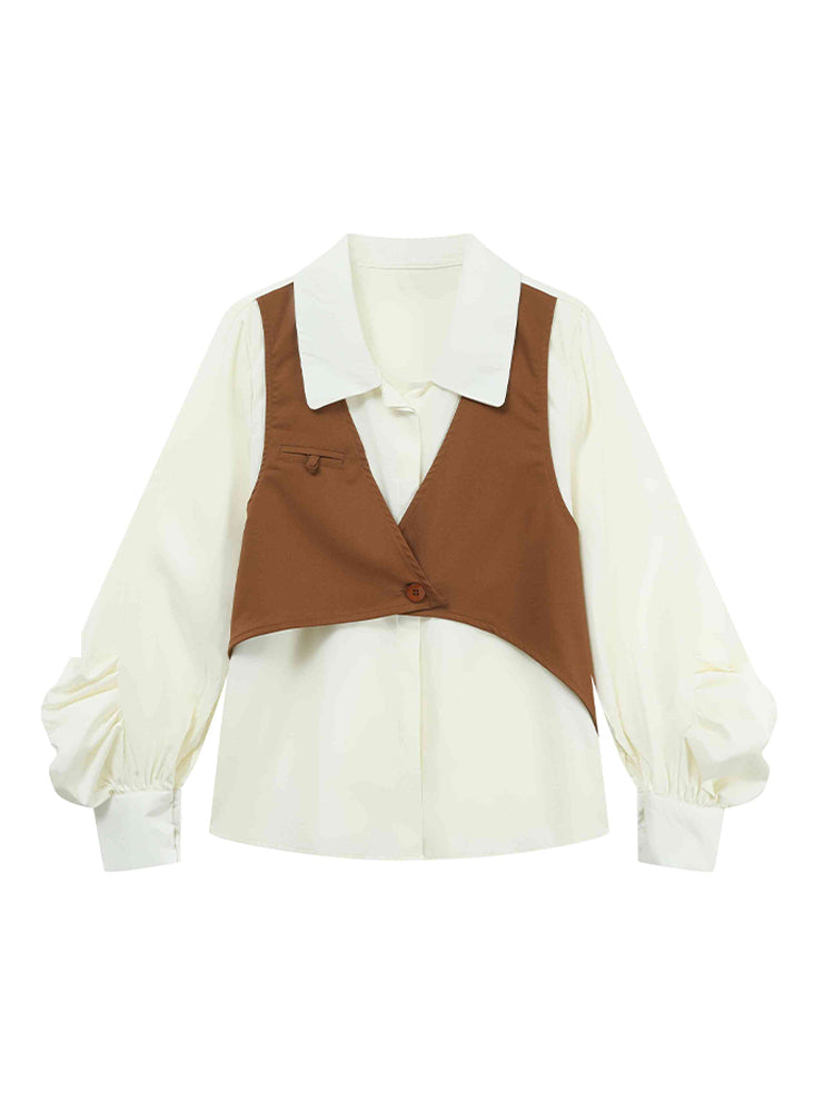 christmas outfit JazzHer Women's Coffee Shirts and Blouses Vintage Y2k 90s Aesthetic 2000s Elegant Long Sleeve Polo-Neck Luxury Shirt Clothes Autumn 2025