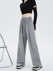 christmas outfit JazzHer Women's Dark Grey Baggy Pants Vintage Y2k Sweatpants Harajuku Aesthetic Pants High Waist Trousers 2000s Fashion Casual Clothes