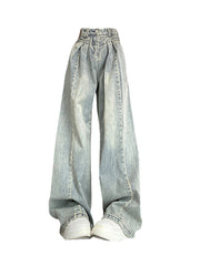 christmas outfit JazzHer Women's Blue Jeans Baggy Harajuku Aesthetic Oversize Denim Trousers Y2k Loose Wide Jean Pants Vintage 2000s Trashy Clothes 2025