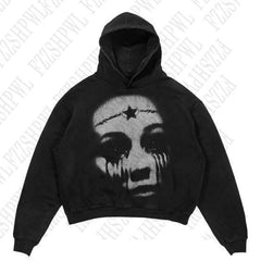 JazzHer Women Clothing Hip Hop Metal Rock Y2K Vintage Streetwear Fashion Punk Long Sleeve Sweatshirts Loose Cool emo Classic 90s Hoodies