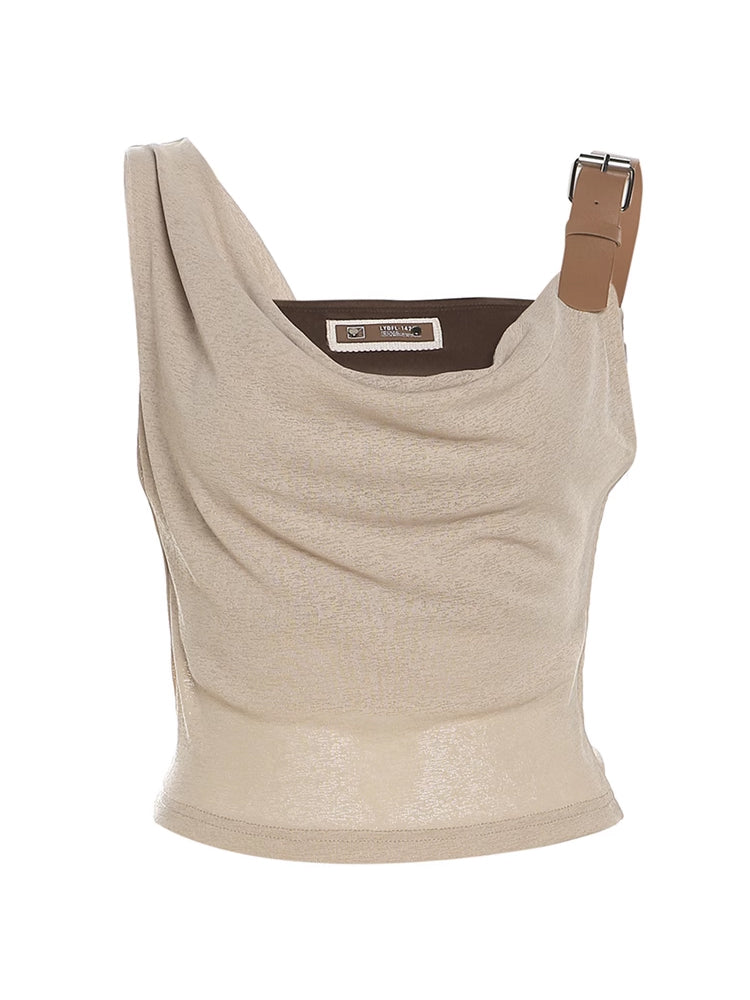 christmas outfit JazzHer Women's Brown Crop Tops Vintage Y2k Camisole 90s Aesthetic Wasteland Style Sleeveless Off Shoulder Corset Top 2000s Clothes 2025
