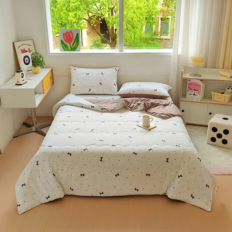 JazzHer 2024 New Summer Water Washed Glutinous Cotton Summer Bedding Cover Set of Four Pieces