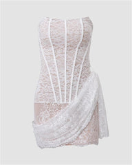 JazzHer Lace Corset Mini Dress