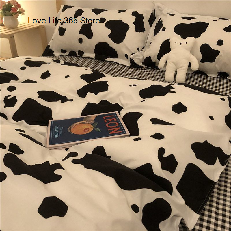 JazzHer Chinese Cute Panda Bedding Set Cartooon Bamboo Pattern Quilt Cover Sheets Full Size For Kids Adults Home Textile Soft Polyester