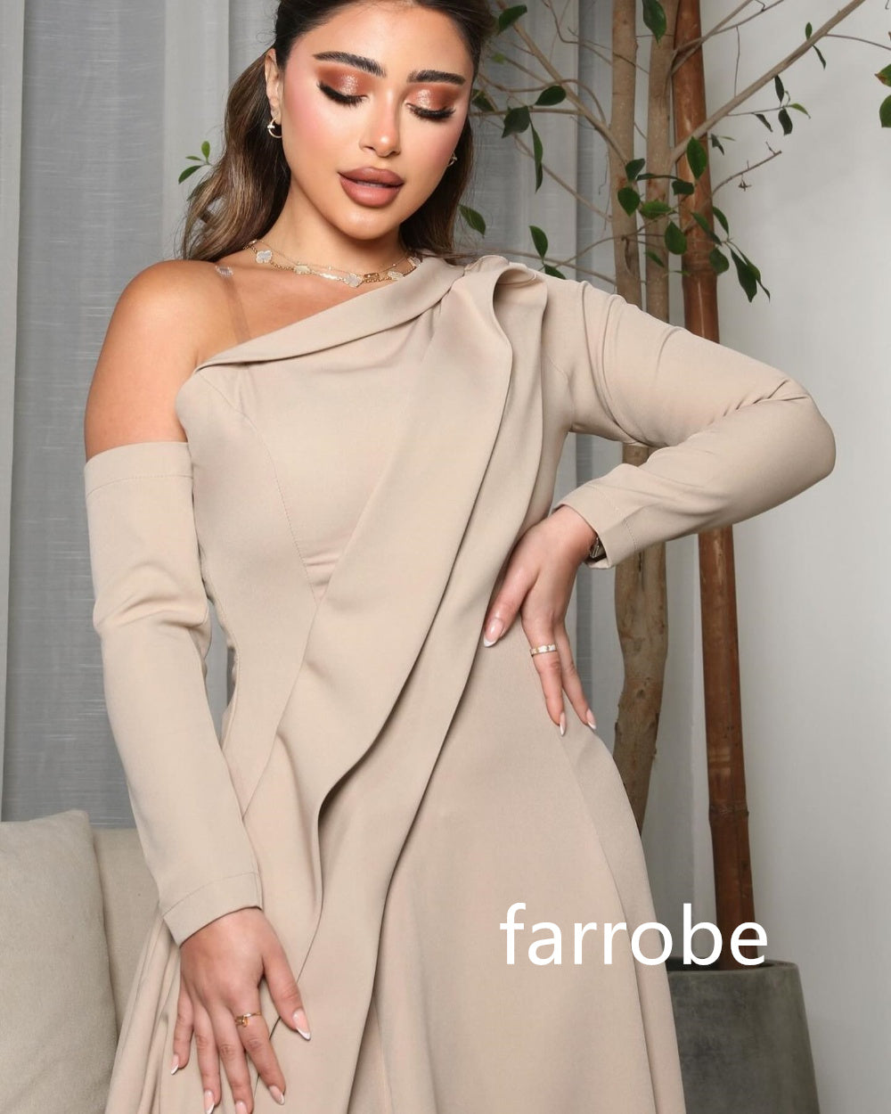JazzHer Customized Classic Jersey Pleat A-line One-shoulder Midi Dresses Prom Dresses Exquisite Modern Style Pastrol Unisex Chinese Styl (PRE-ORDER)