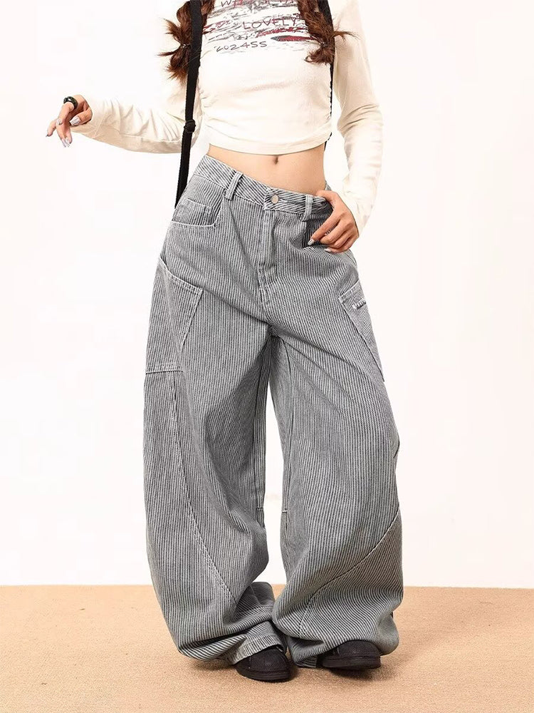 christmas outfit JazzHer Women's Baggy Y2k Cargo Jeans Harajuku Oversize Denim Trousers 90s Vintage Japanese 2000s Style Jean Pants Trashy Clothes 2025