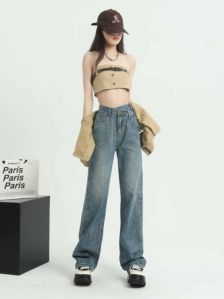 christmas outfit JazzHer Women's Blue Baggy Y2k Jeans Harajuku Oversize High Waist Denim Trousers Japanese 2000s Style Vintage Jean Pants Trashy Clothes